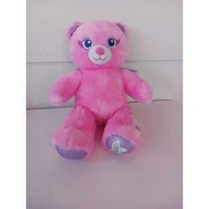 Build a Bear Pink Fairy 16” Purple Tulle Glitter Wings Stuffed Animal Plush BAB
